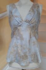 Jigsaw 100% silk grey and gold camisole 8 /10