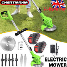 2 Batteries 21V Cordless Grass Trimmer Lawn Mower Lightweight 3-in-1 Edging UK