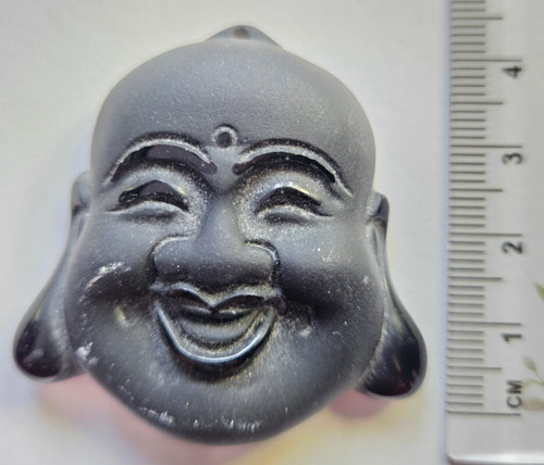 Obsidian crystal buddha face