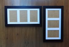 Triple Aperture Mounted Picture Frame  for 7x5" or 6x4" prints Black Ash effect
