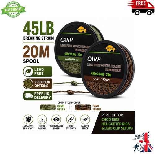 45lb carp braided leader line - carp,
