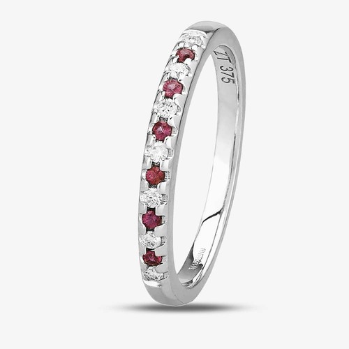 9ct white gold claw set - claw-set, ruby