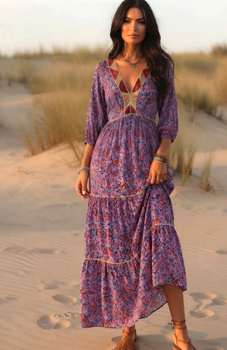 Zara purple orange red floral - orange,
