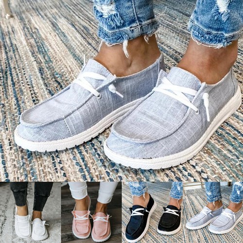 Women canvas loafers slip on - canvas,