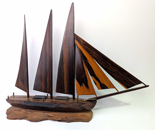 Large handmade wooden boat - wooden,