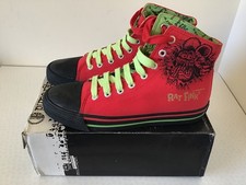 Underground Red/Black Rat Fink Canvas Boots Trainers Unisex (UK7) NEW