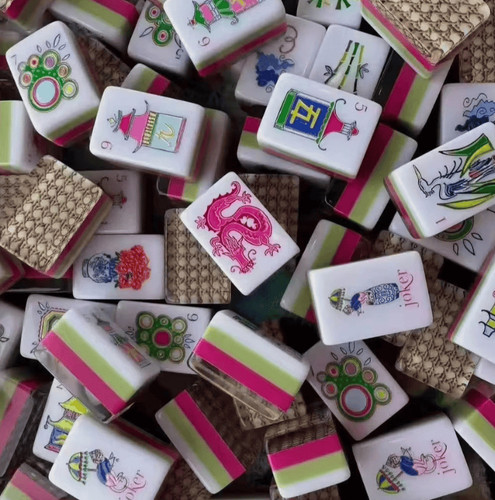 Engraved american mahjong - engraved,