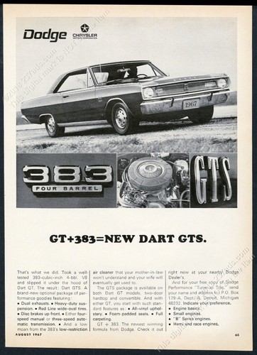 1967 dodge dart gts car - dart,