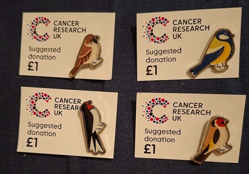 Cancer research bird pin - x4,