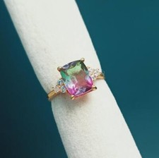 Watermelon tourmaline ring - tourmaline,