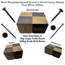 Plasterboard Screws Bugle Head Black Drylining Wood/Studding Fine/Coarse