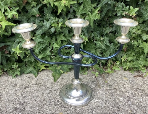 Vintage silver blue metal - silver, &