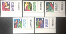 GB 2025 CHRISTMAS Stamp Set (NATIVITY) with side barcode tabs S/A MNH, 04/11/25