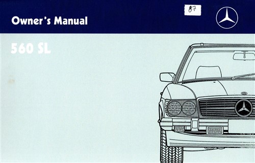 560sl 1987 owners manual - 560sl,