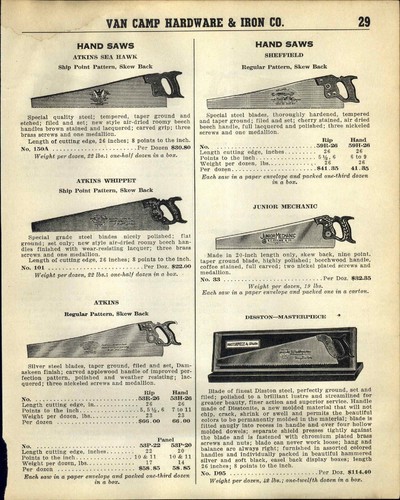 1939 paper atkins hand saw - 1939,