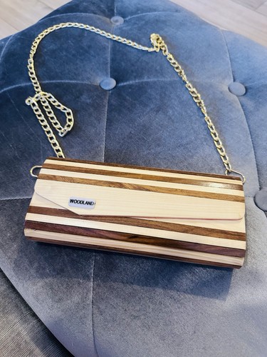 Wooden clutch bag - wooden,