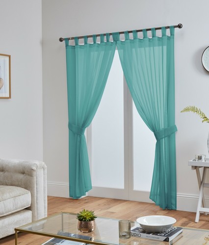Voile curtain pair plain - curtain,