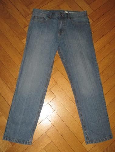 Stretch blue denim straight - denim,