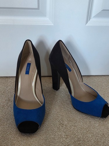 Next royal blue black - black, suede