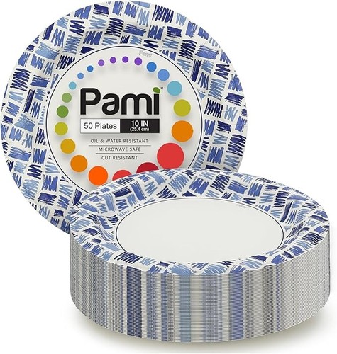 Heavy duty blue paper plates - blue, &