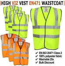 Hi Viz Vest High Vis Safety | YELLOW ORANGE | EN471 Waistcoat Visibility Jacket