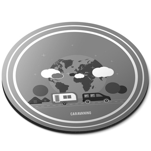 Round mouse mat caravan - round,