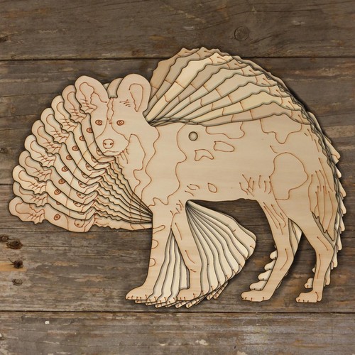 10x wooden african - wild, dog