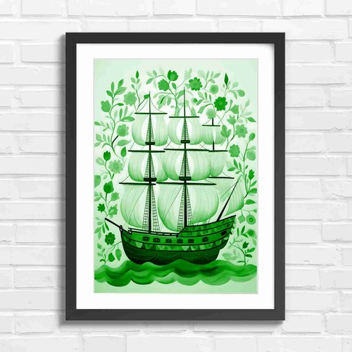 Vintage sailing ship - vintage,