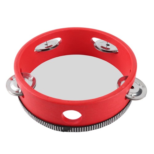 Wooden tambourine with jingles - wooden,