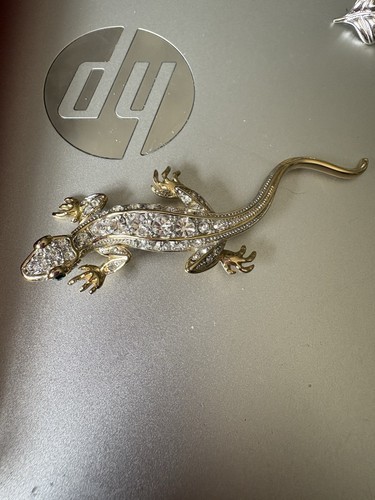 Gold coloured metal lizard - gold,