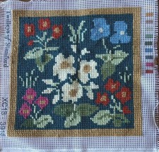 Twilleys of Stamford Tapestry Flowers Completed Cushion Cover Picture 40x40cm Gd
