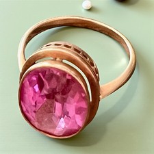 Rare Vintage Original Soviet Russian Gold Sapphire Ring 583 14K USSR 6g Size 8.5