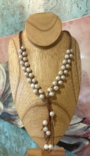 Leather Baroque Pearl Lariat
