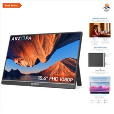 15.6 Inch Portable Monitor FHD IPS Second Screen for Laptop PC Mac Xbox