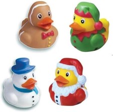 Christmas Rubber Ducks x4 Bath