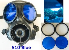 Outsert Blue Polycarbonate lenses for SAS S10 Gas Mask,Cosplay,Airsoft,ABS Rings