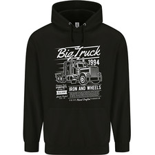 Lorry Driver HGV Big Truck Mens 80% Cotton Hoodie