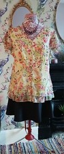 Vintage style lemon & raspberry floral occasion top size 20 Per Una BNWOT 