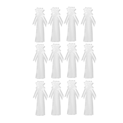 White wedding pew bows with - ,