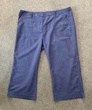 Tu Linen Blend Cropped Trousers Straight Blue UK 16