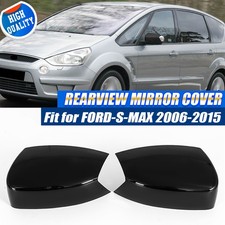 2X Gloss Black Side Door Wing Mirror Cover Cap For Ford C Max S Max Galaxy Kuga