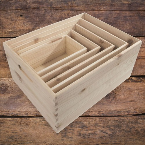 Pine crate chest - crate, wooden