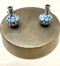 Vintage Pair of Miniature Cloisonne Vases for Dollhouse, 1:12 scale