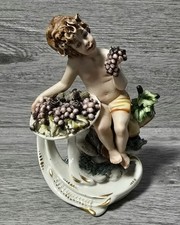Capodimonte La Medea By Rori Italian Porcelain Figurine, Cherub With Grapes