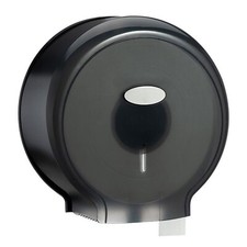 JUMBO toilet roll dispenser,industrial,black transparent,NEVER FITTED OR USED