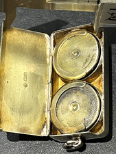 ANTIQUE 1910 SOLID SILVER DOUBLE SOVEREIGN HOLDER  33.14g fully hallmarked.