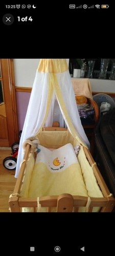Wooden swinging baby crib - , or