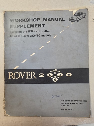 Rover 2000 workshop - rover, p6