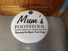 SMALL ROUND FOOT STOOL WITH 4 WOODEN LEG