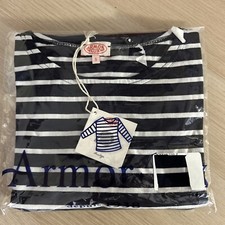 Armor Lux Navy Striped Short Sleeve Cotton T-Shirt Nautical Men's Size Small NEW